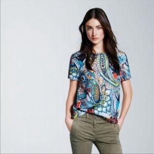 J.Crew Silk Paisley Moonglow Shirt size 6